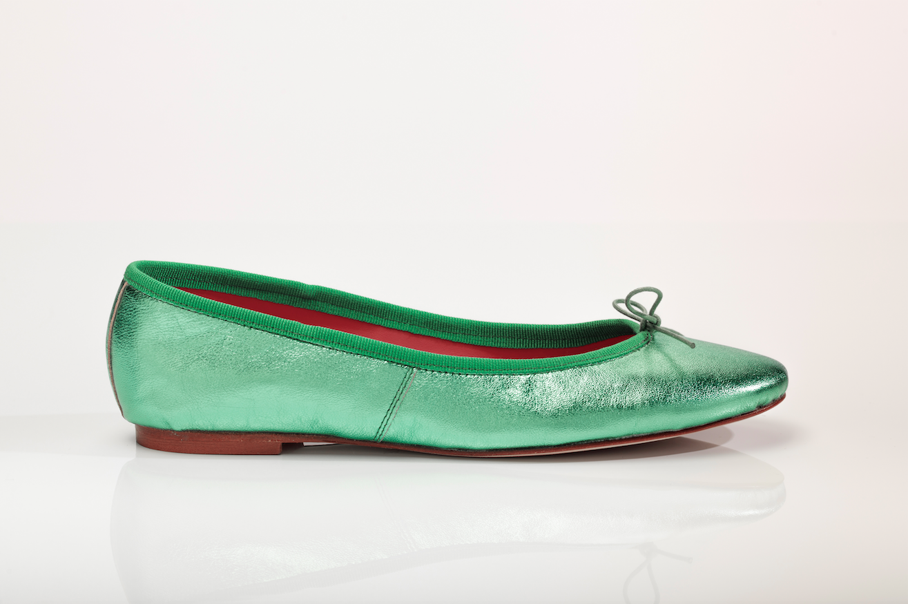 Emerald green best sale ballet flats