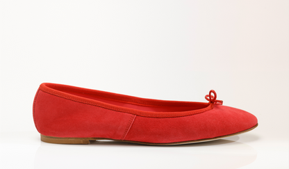 Capri Ballerina Suede Rosso