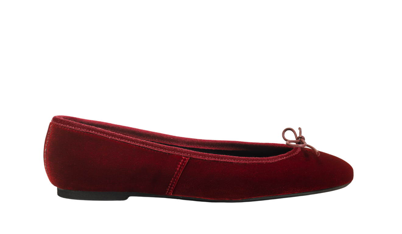 Velluto Capri Ballerina Bordeaux