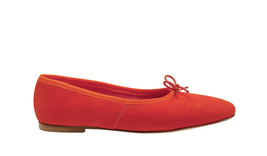 Volcano Ballerina Suede Coral Red