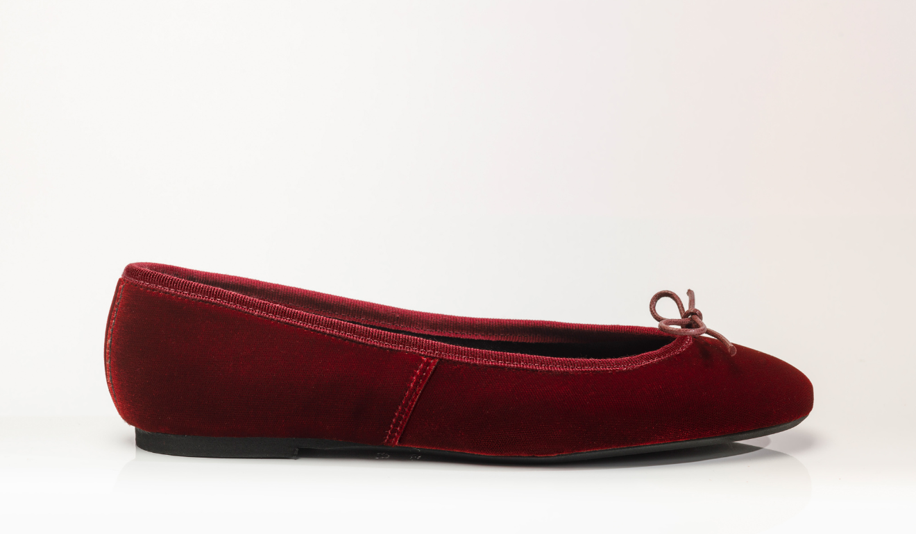 Velluto Capri Ballerina Bordeaux