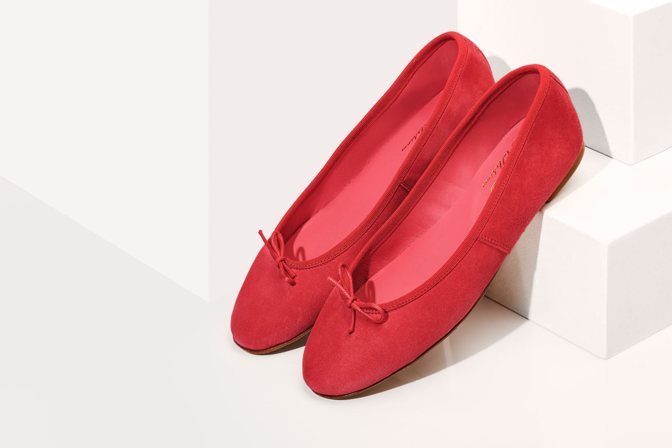 Capri Ballerina Suede Rosso